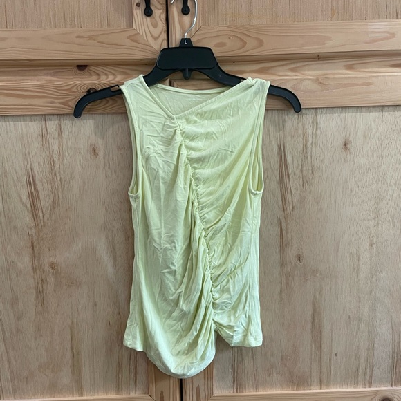By Anthropologie diagonal ruched sleeveless tank top lime minimalist corky - Picture 6 of 9